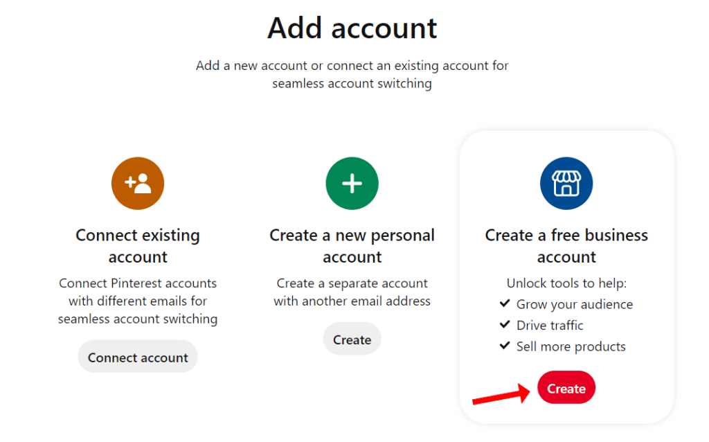 add Pinterest business account
