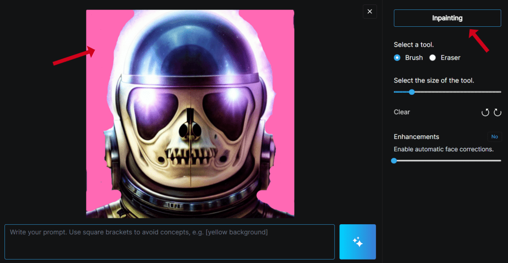 artspace inpainting demo choose brush