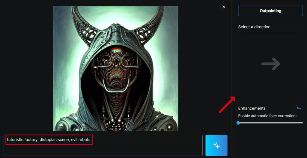 outpainting demo choose direction