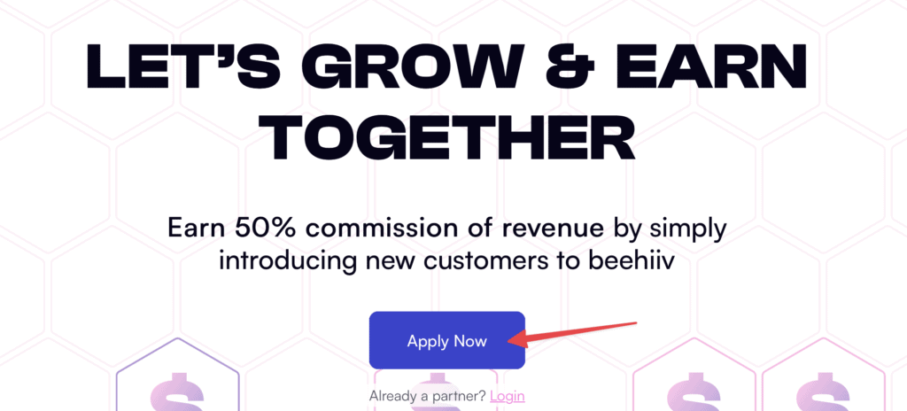 beehiiv affiliate program signup page