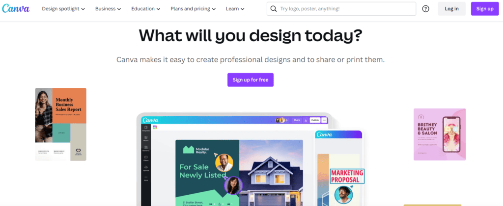canva pro homepage