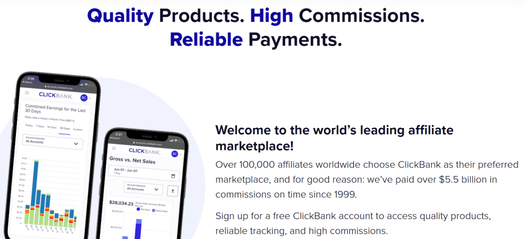 clickbank affiliate homepage