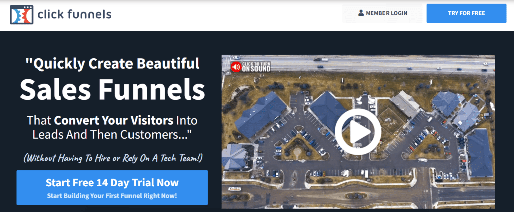 clickfunnels homepage