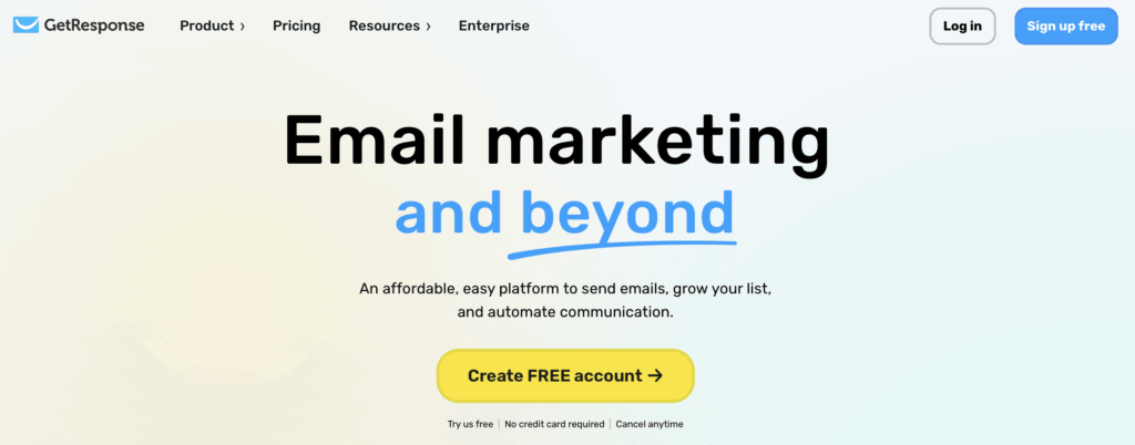 getresponse homepage