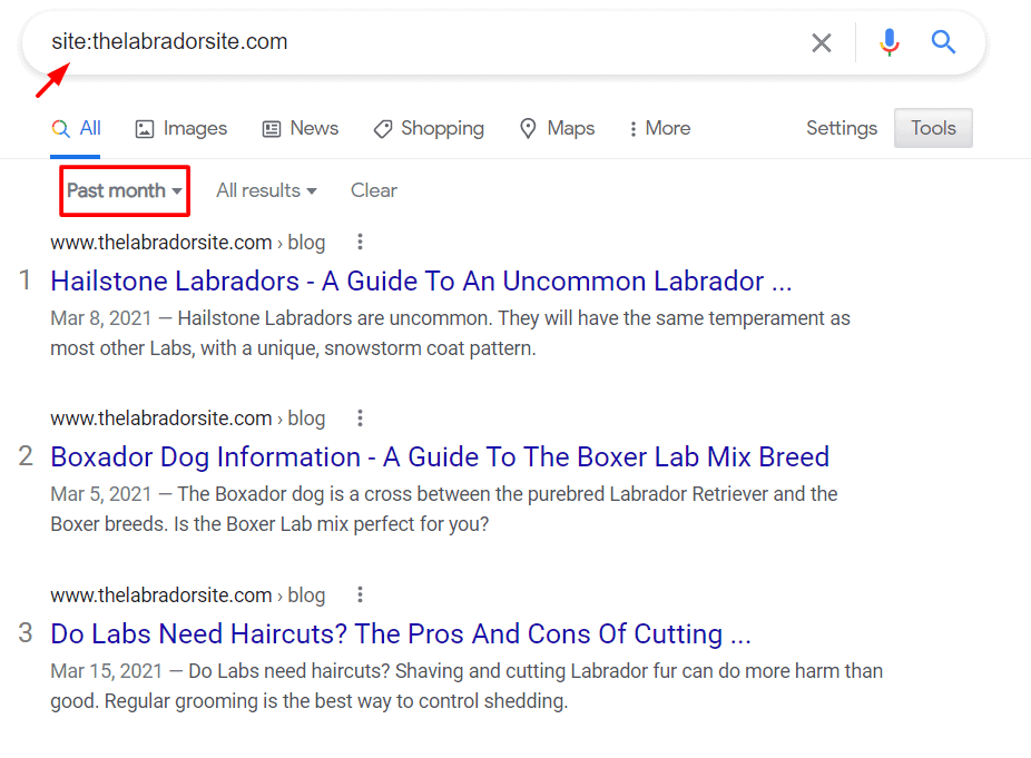 list of competitor blog posts