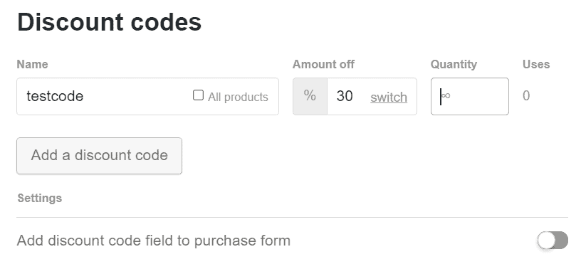 create a discount code