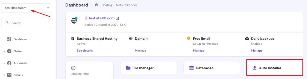 hostinger wordpress auto installer