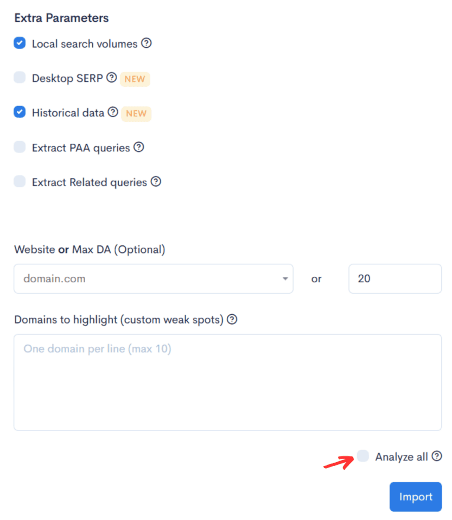 how to find money keywords lowfruits import