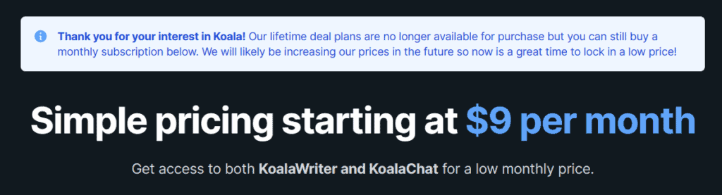 koalawriter ltd page