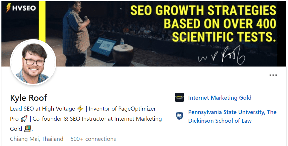 kyle roof linkedin page