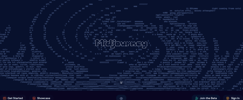 midjourney ai image generator homepage