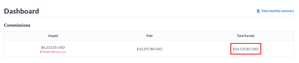 my affiliate marketing earnings proof