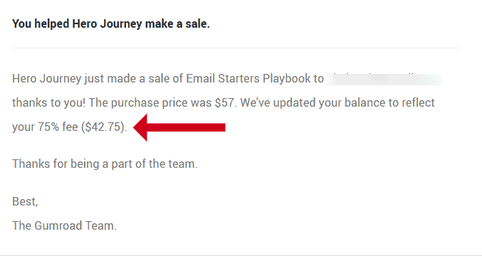 my first twitter affiliate sales notification
