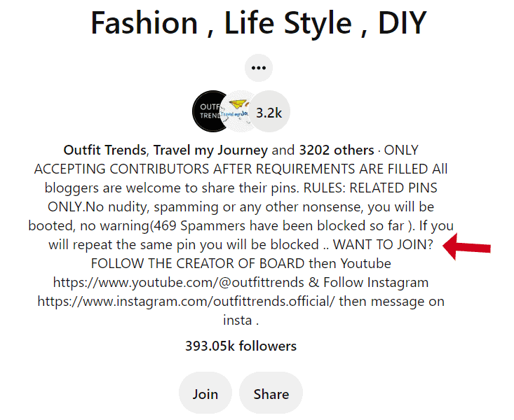 pinterest group board rules