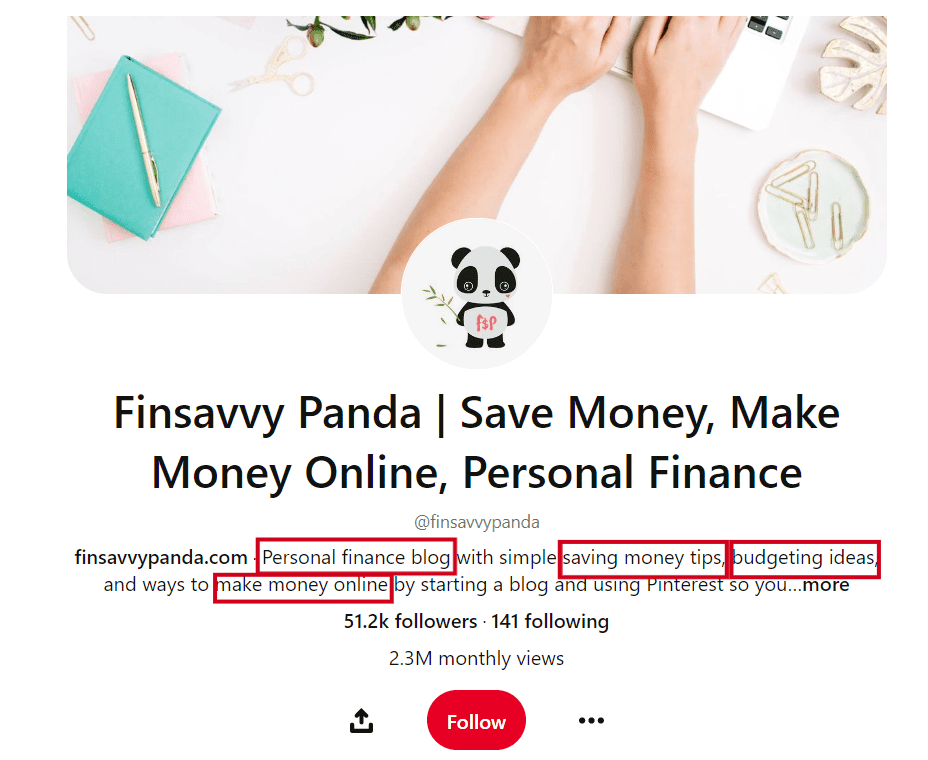 pinterest keywords in description