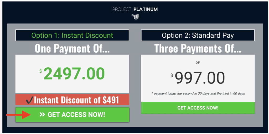 project platinum checkout