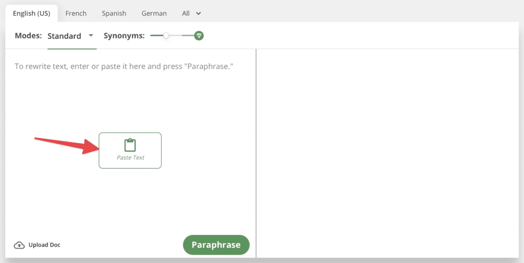 quillbot paraphrase paste text