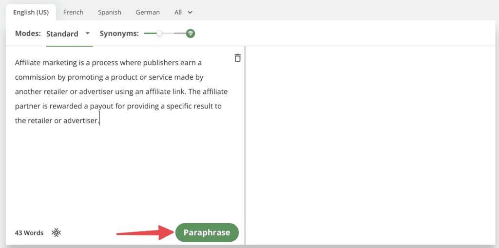 quillbot paraphraser paraphrase button