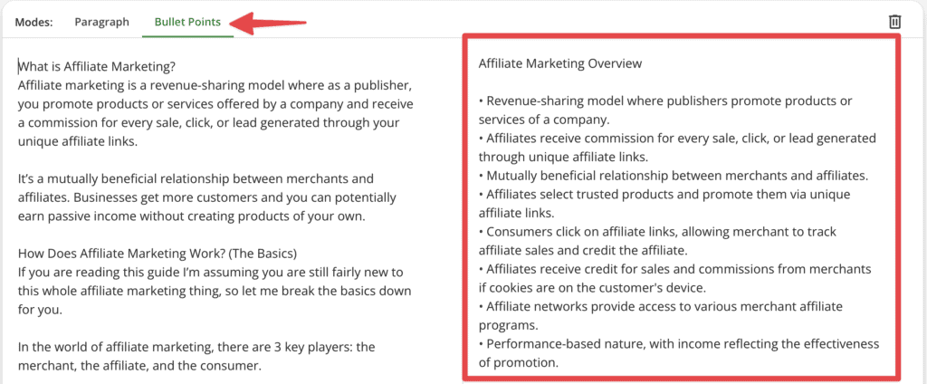 quillbot summarizer bullet point mode