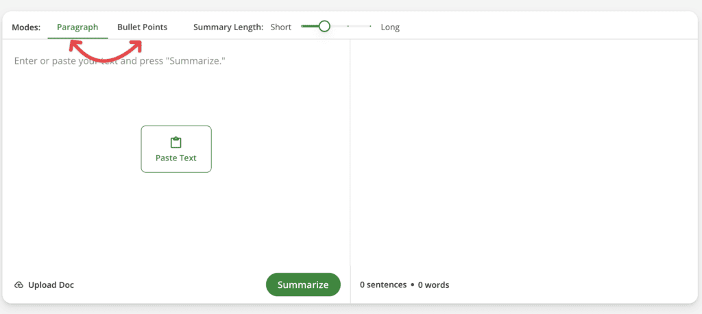 quillbot summarizer paragraph or bullet point mode