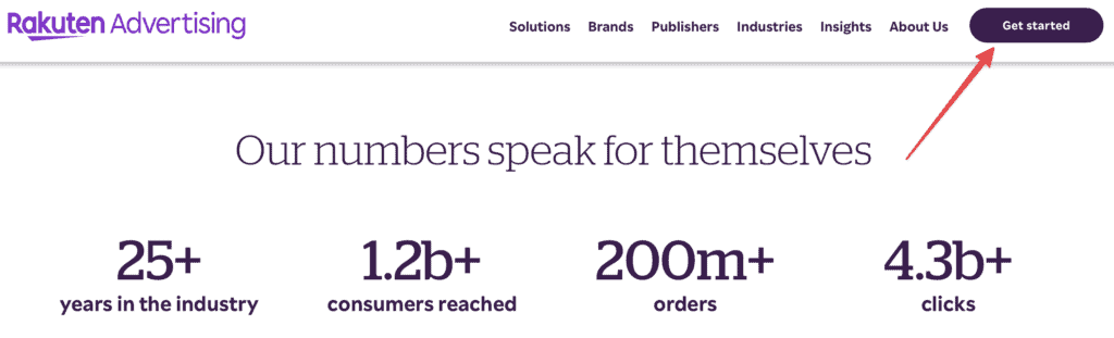 rakuten advertising affiliate homepage