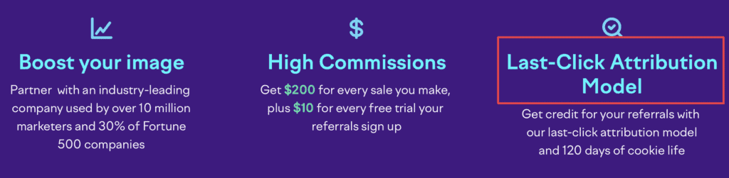 semrush last-click attribution cookie