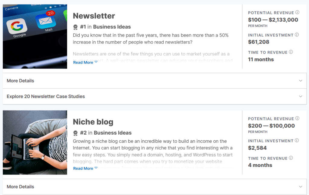 starter story business ideas