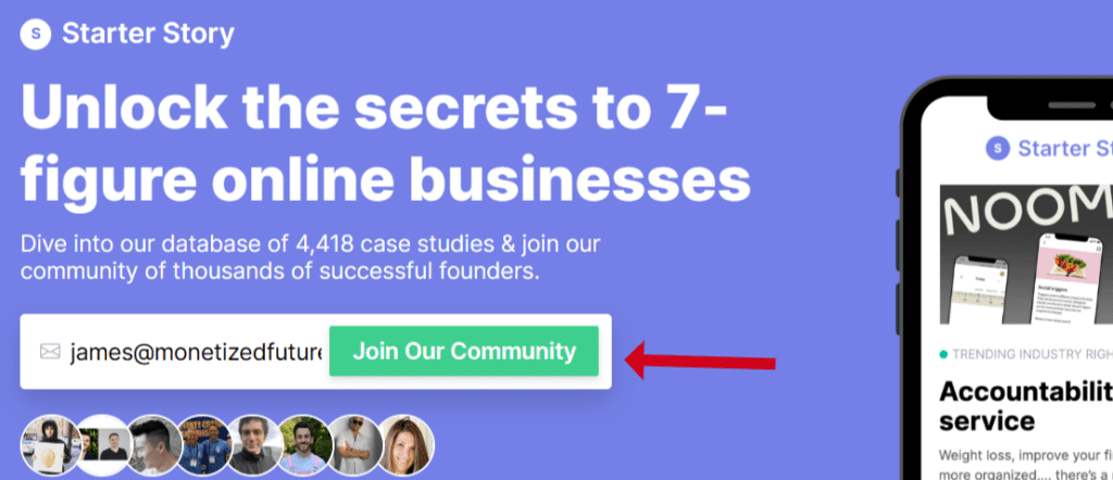 starter story homepage