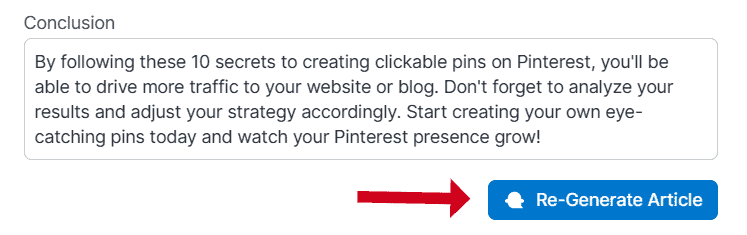 tailwind ghostwriter regenerate blog post