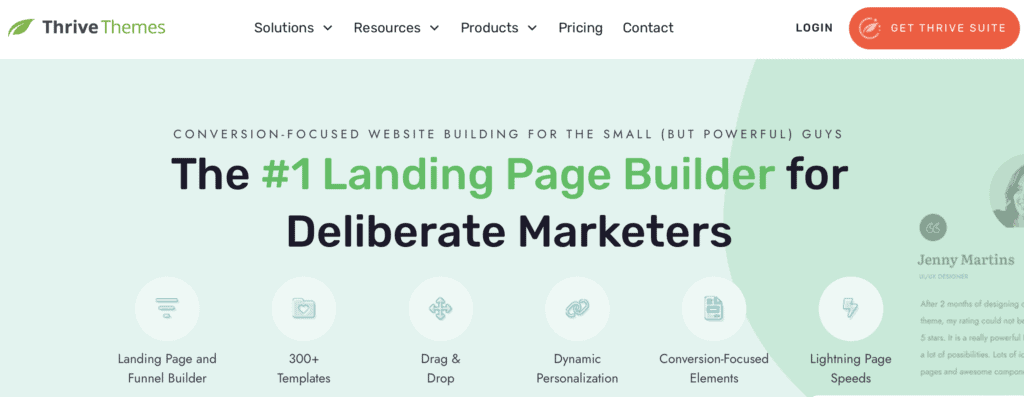 thrive architect homepage