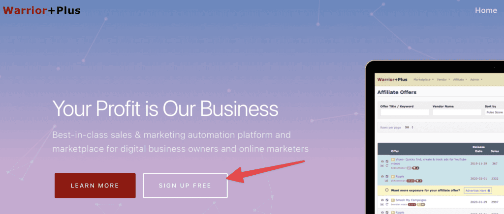 warrior plus affiliate sign up