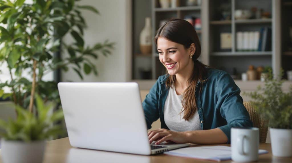 virtual friend at a laptop