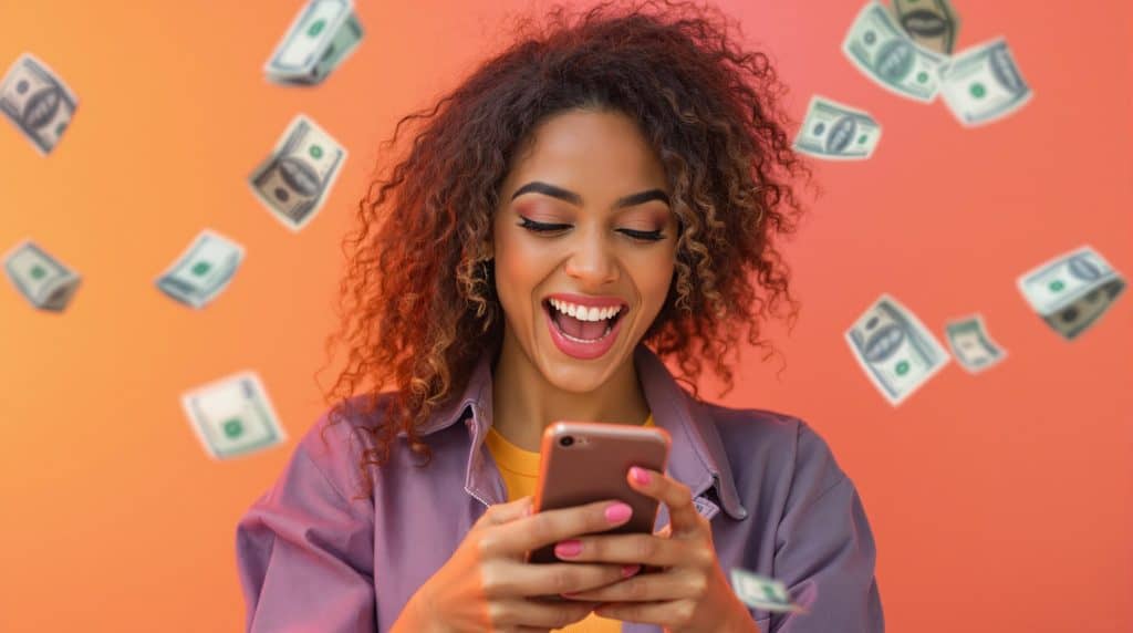 woman making money with her lockscrreen apps